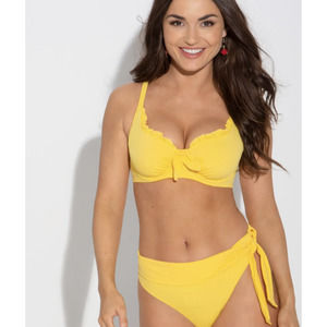 Pour Moi Yellow Bow Bikini Top Size 38C